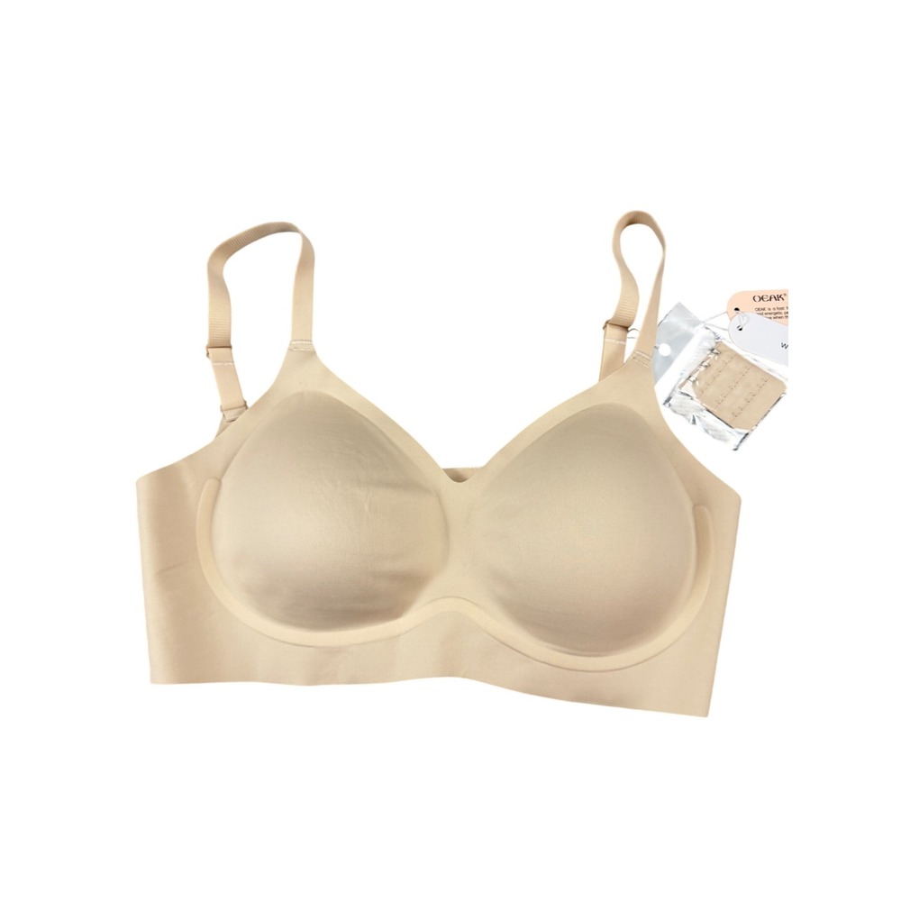 OEAK Womens Seamless Wireless Bra Beige Nude XL With Extender New
